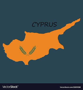 Detailed of a map of cyprus with flag eps10 vector image