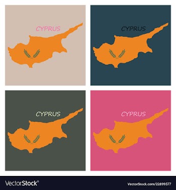 Detailed of a map of cyprus with flag eps10 vector image