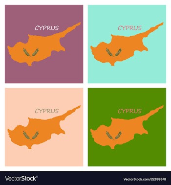 Detailed of a map of cyprus with flag eps10 vector image