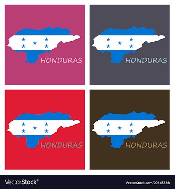 Detailed of a map of honduras with flag eps10 vector image
