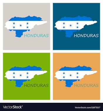 Detailed of a map of honduras with flag eps10 vector image