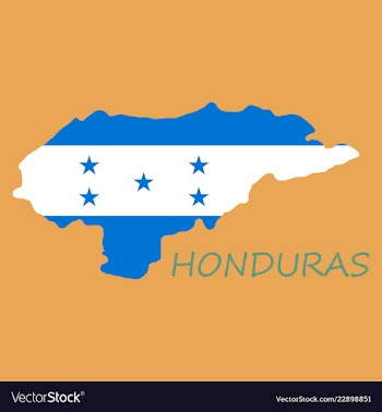Detailed of a map of honduras with flag eps10 vector image
