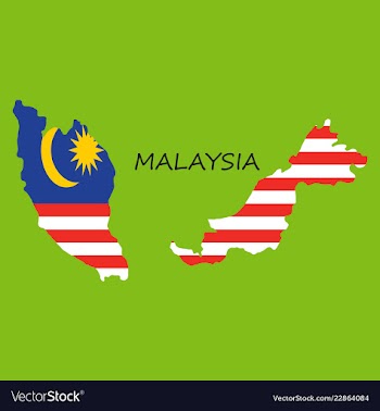 Detailed of a map of malaysia with flag eps10 vector image