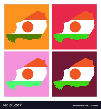 Detailed of a map of niger with flag eps10 vector image