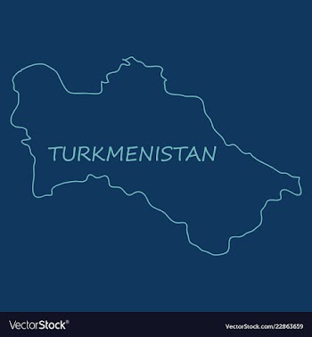 Detailed of a map of turkmenistan with flag eps10 vector image