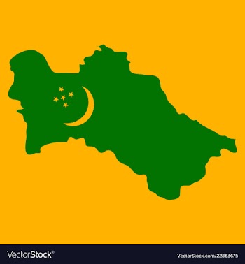 Detailed of a map of turkmenistan with flag eps10 vector image