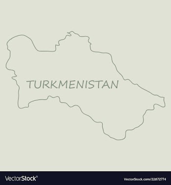 Detailed of a map of turkmenistan with flag eps10 vector image
