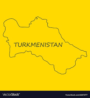 Detailed of a map of turkmenistan with flag eps10 vector image