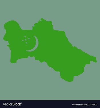 Detailed of a map of turkmenistan with flag eps10 vector image