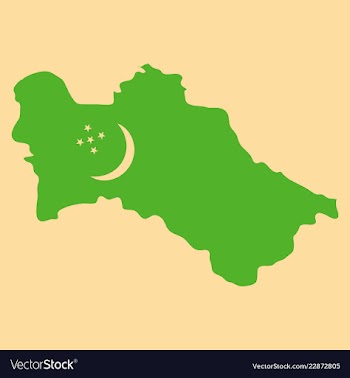 Detailed of a map of turkmenistan with flag eps10 vector image