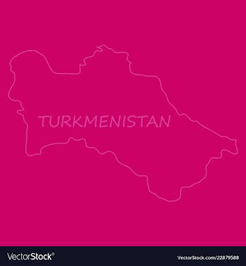 Detailed of a map of turkmenistan with flag eps10 vector image