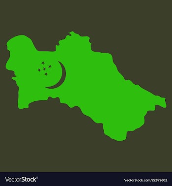 Detailed of a map of turkmenistan with flag eps10 vector image