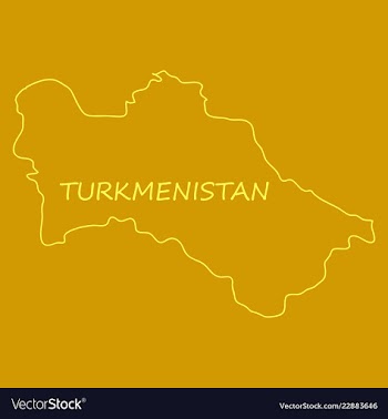 Detailed of a map of turkmenistan with flag eps10 vector image