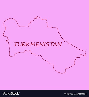 Detailed of a map of turkmenistan with flag eps10 vector image