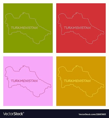 Detailed of a map of turkmenistan with flag eps10 vector image