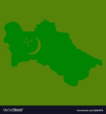 Detailed of a map of turkmenistan with flag eps10 vector image