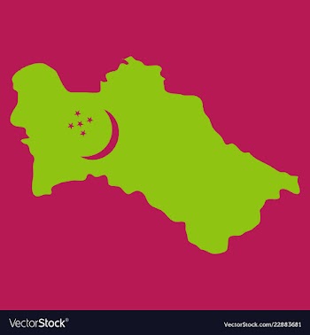 Detailed of a map of turkmenistan with flag eps10 vector image