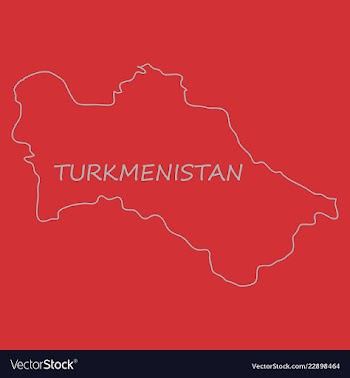 Detailed of a map of turkmenistan with flag eps10 vector image