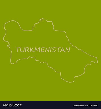 Detailed of a map of turkmenistan with flag eps10 vector image