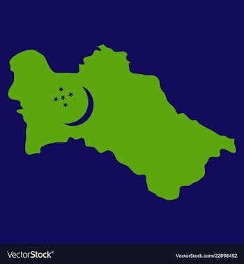 Detailed of a map of turkmenistan with flag eps10 vector image