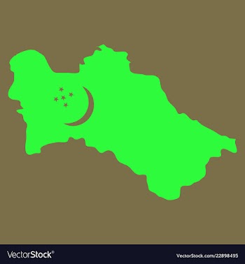 Detailed of a map of turkmenistan with flag eps10 vector image