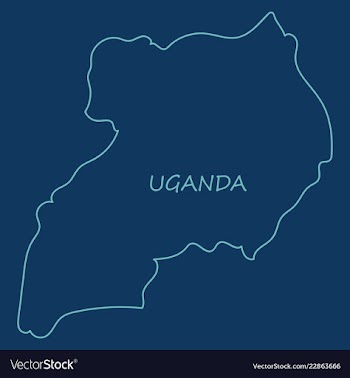 Detailed of a map of uganda with flag eps10 vector image