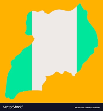 Detailed of a map of uganda with flag eps10 vector image