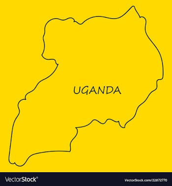Detailed of a map of uganda with flag eps10 vector image
