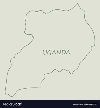 Detailed of a map of uganda with flag eps10 vector image