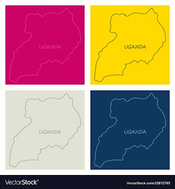 Detailed of a map of uganda with flag eps10 vector image