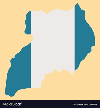 Detailed of a map of uganda with flag eps10 vector image
