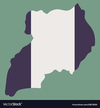 Detailed of a map of uganda with flag eps10 vector image
