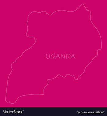 Detailed of a map of uganda with flag eps10 vector image
