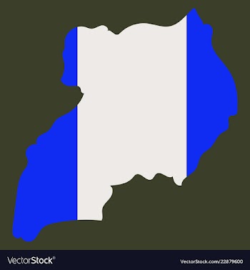 Detailed of a map of uganda with flag eps10 vector image