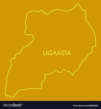 Detailed of a map of uganda with flag eps10 vector image