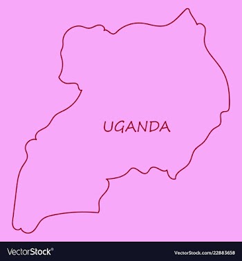 Detailed of a map of uganda with flag eps10 vector image