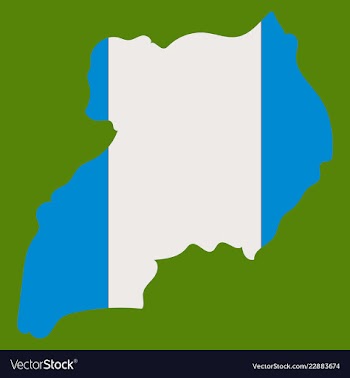 Detailed of a map of uganda with flag eps10 vector image