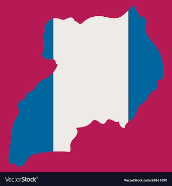 Detailed of a map of uganda with flag eps10 vector image
