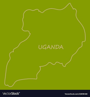 Detailed of a map of uganda with flag eps10 vector image