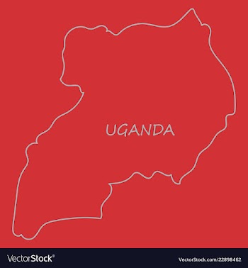 Detailed of a map of uganda with flag eps10 vector image