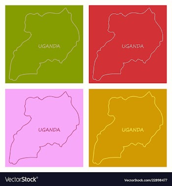 Detailed of a map of uganda with flag eps10 vector image