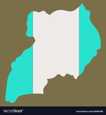 Detailed of a map of uganda with flag eps10 vector image
