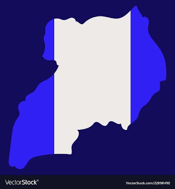 Detailed of a map of uganda with flag eps10 vector image