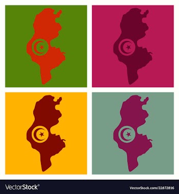 Detailed of tunisia map vector image