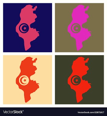 Detailed of tunisia map vector image