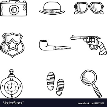 Detective set doodle vector image