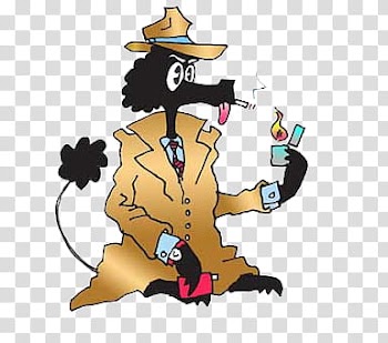 Detective wolf about to smoke cartoon transparent background PNG clipart