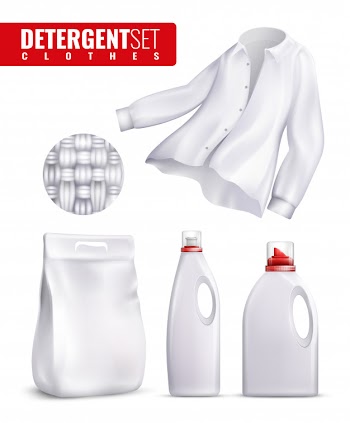 Detergents clothes icon set Free Vector