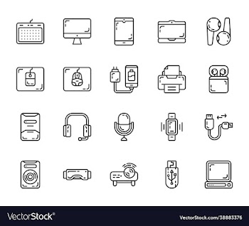 devices and gadgets icon set