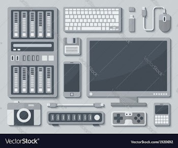  					Devices in Flat Style vector image														